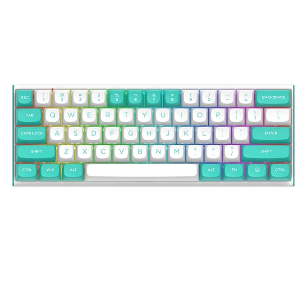 Redragon K683WB-RGB vezetékes mechanikus billentyűzet, 87 gomb, mágneses lineáris kapcsoló, PBT kupak, 8000Hz, RGB háttérvilágítás - fehér/zöld