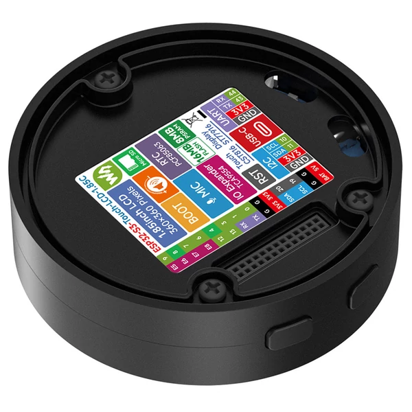 Waveshare ESP32-S3 1.85" LCD fejlesztőpanel, 360×360, 240MHz, Wi-Fi & Bluetooth, AI hangvezérlés