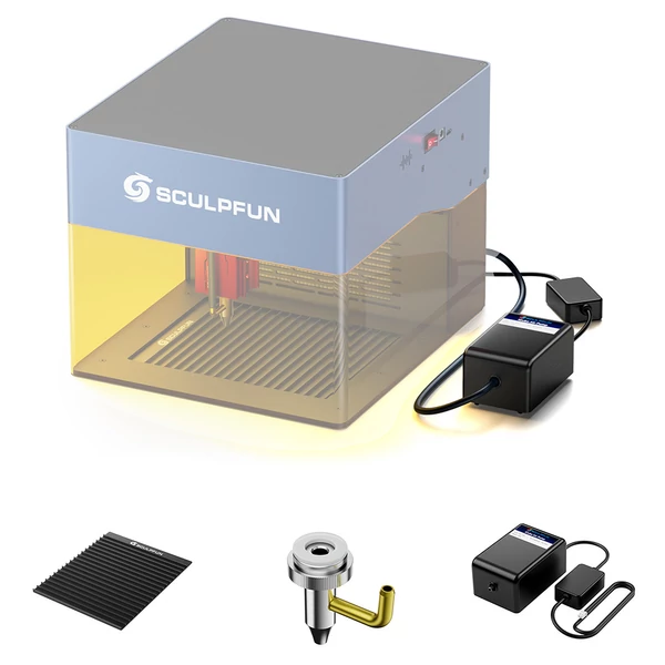 SCULPFUN iCube lézergravírozó légpumpa és méhsejt panel készlet