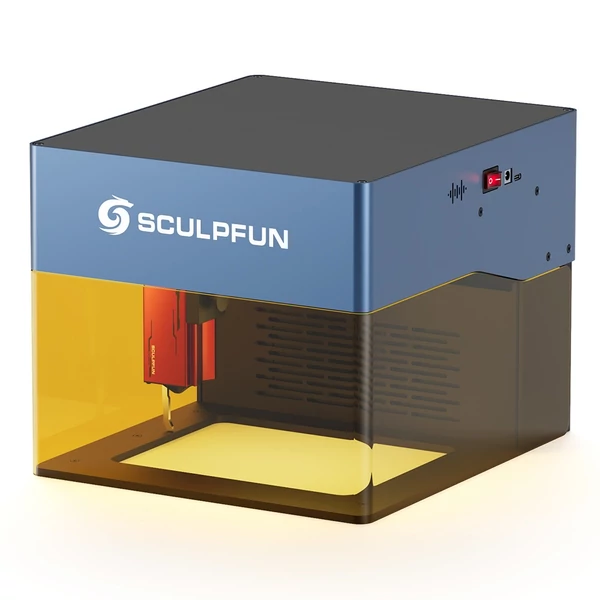 SCULPFUN iCube Pro Max 10W lézergravírozó, 0.08mm pontosság, gyors 10000mm/perc, cserélhető lencse, füstszűrő, app vezérlés