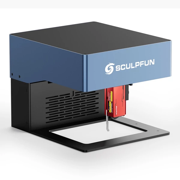 SCULPFUN iCube Pro Max 10W lézergravírozó, 0.08mm pontosság, gyors 10000mm/perc, cserélhető lencse, füstszűrő, app vezérlés