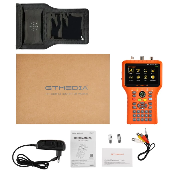 GTMEDIA V8 Finder PRO 2 műholdkereső és jel analizátor, DVB-S2X/S2/S, DVB-T2/T, DVB-C, ATSC-C támogatással