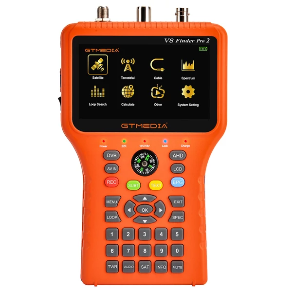 GTMEDIA V8 Finder PRO 2 műholdkereső és jel analizátor, DVB-S2X/S2/S, DVB-T2/T, DVB-C, ATSC-C támogatással