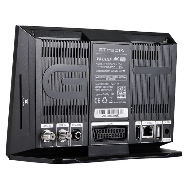 GTMEDIA V8 UHD 4K műholdvevő, DVB-S/S2/S2X, DVB-T/T2/ISDB-T/Kábel/ATSC, beépített WiFi, CA kártya támogatás