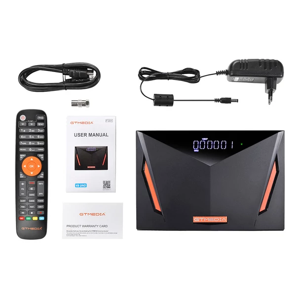 GTMEDIA V8 UHD 4K műholdvevő, DVB-S/S2/S2X, DVB-T/T2/ISDB-T/Kábel/ATSC, beépített WiFi, CA kártya támogatás