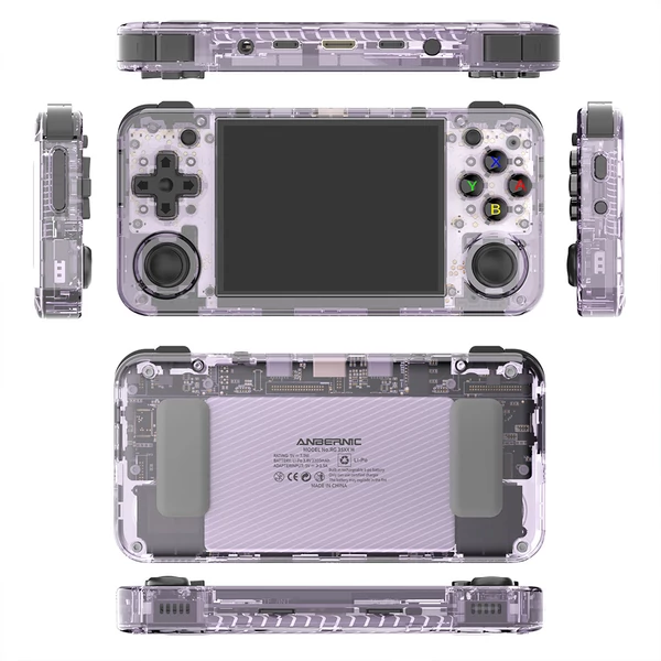 ANBERNIC RG35XX H retro játékkonzol 32GB+64GB, 5000+ játék - Lila