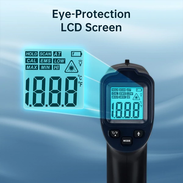 ERICKHILL ROOK600 SP Infravörös Hőmérő – Érintésmentes Lézerpisztoly, LCD háttérvilágítással főzéshez, autószereléshez, állatokhoz