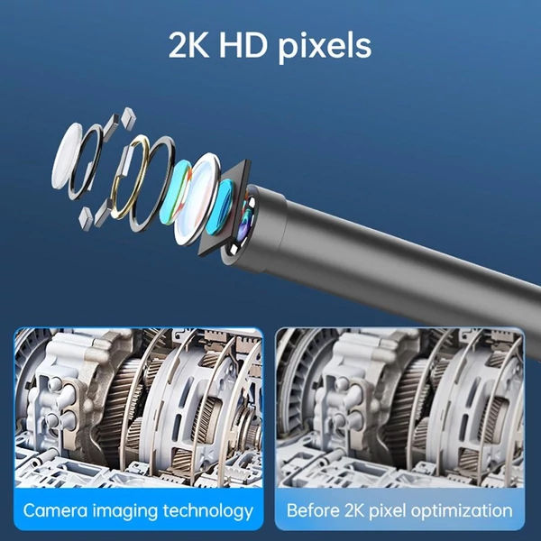 ANESOK W500 hordozható WiFi endoszkóp kamera, 2K/1080P kép, 6 LED, IP67 vízálló, 1m kábel, 4 óra üzemidő