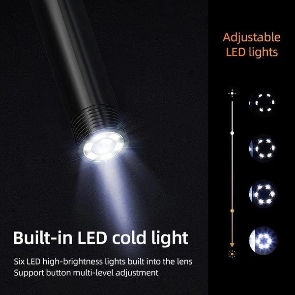 ANESOK 113B endoszkóp, 4.3" IPS kijelző, 1080P HD kamera, állítható LED fény, IP67 vízálló, 1m kábel, 3 óra üzemidő