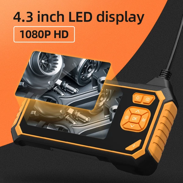 ANESOK 113B endoszkóp, 4.3" IPS kijelző, 1080P HD kamera, állítható LED fény, IP67 vízálló, 1m kábel, 3 óra üzemidő