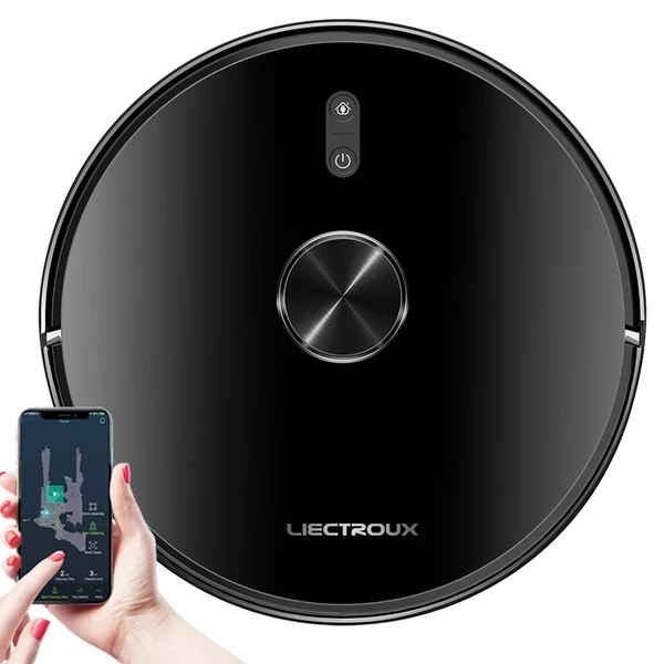 Liectroux X6 robotporszívó, 6500Pa szívóerő, LDS lézeres navigáció, 235ml víztartály, 400ml portartály, 5 térkép mentés, 2600mAh akkumulátor, app/hangvezérlés