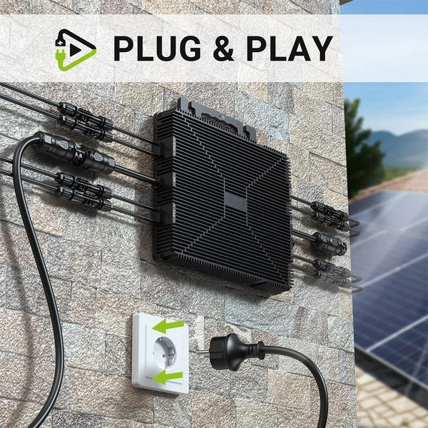 LIONSHEE LS-L2000M 2000W mikro inverter, 4 MPPT, 230V kimenet, 96% hatékonyság, IP67 vízálló, Wi-Fi okos felügyelet