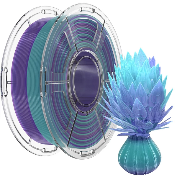 Mecpow 4 kg nagy sebességű PETG filament – narancs-fehér / kék-fehér / rózsaszín-sárga / zöld-lila