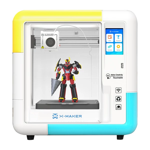 AOSEED X-MAKER AI+ V4.0 zárt 3D nyomtató, nagy pontosságú 0,05 mm, 400 mm/s sebesség, 150×150×150 mm térfogat, Wi-Fi, gyermekbarát