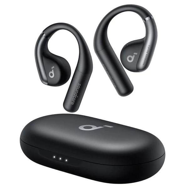 Anker Soundcore AeroFit nyitott fülhallgató, ergonomikus fülkampóval, IPX7 vízálló, alkalmazásvezérlés, akár 42 óra lejátszás - fekete