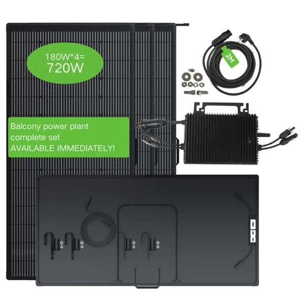 LANPWR 800W erkély napelem rendszer: 800W mikroinverter + 4×180W hajlékony napelem panel
