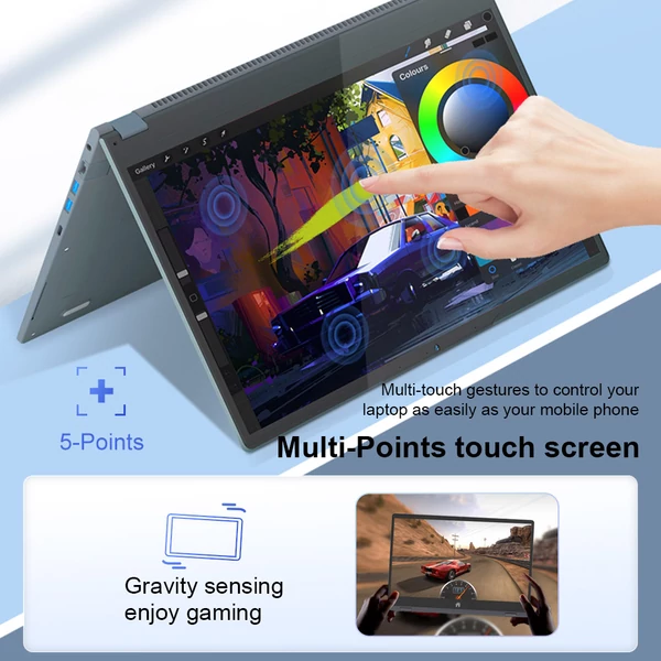 Ninkear YBOOK15 2 az 1-ben laptop, 15.6” érintőképernyő, Ryzen 3, 16GB RAM, 512GB SSD, 360° forgatható kijelző