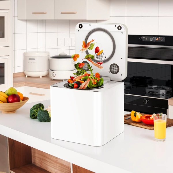 BEECO HQD-314Pro elektromos konyhai komposztáló, 3,3 L, UVC fénnyel, szagtalan, automata, kerti tápanyag-élelmiszerhulladék átalakító