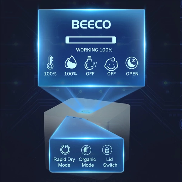 BEECO HQD-314Pro elektromos konyhai komposztáló, 3,3 L, UVC fénnyel, szagtalan, automata, kerti tápanyag-élelmiszerhulladék átalakító