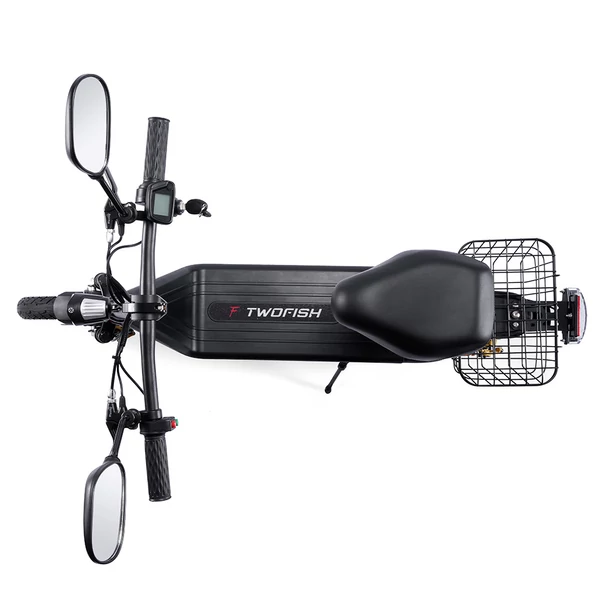 TWOFISH M5 Elite-E EEC elektromos roller üléssel és kosárral, 500W motor, 48V 13Ah akku, 40km/h, 30km hatótáv - Fekete