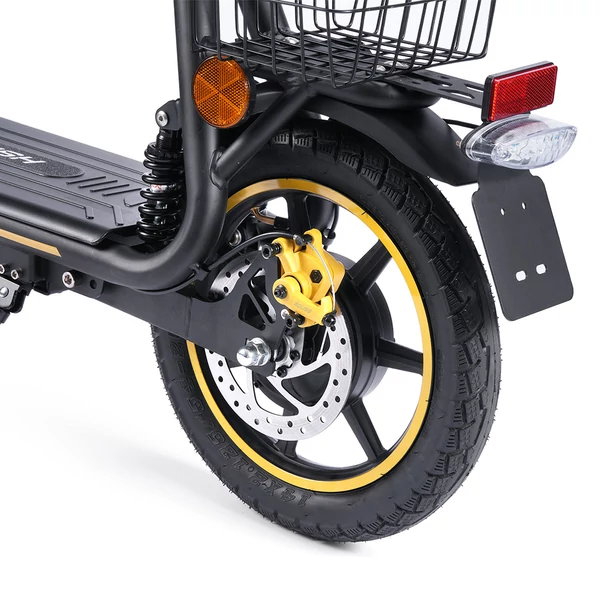 TWOFISH M5 Elite-E EEC elektromos roller üléssel és kosárral, 500W motor, 48V 13Ah akku, 40km/h, 30km hatótáv - Fekete