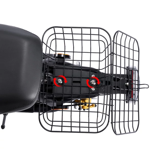 TWOFISH M5 Elite-E EEC elektromos roller üléssel és kosárral, 500W motor, 48V 13Ah akku, 40km/h, 30km hatótáv - Fekete