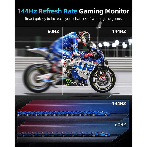 UPERFECT K118 18’’ Hordozható Gaming Monitor – 144Hz, 2.5K IPS kijelző, FreeSync, HDR, Beépített hangszóró, VESA kompatibilis