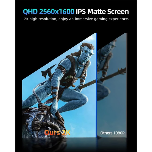 UPERFECT K118 18’’ Hordozható Gaming Monitor – 144Hz, 2.5K IPS kijelző, FreeSync, HDR, Beépített hangszóró, VESA kompatibilis