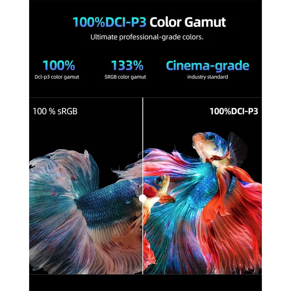 UPERFECT K118 18’’ Hordozható Gaming Monitor – 144Hz, 2.5K IPS kijelző, FreeSync, HDR, Beépített hangszóró, VESA kompatibilis