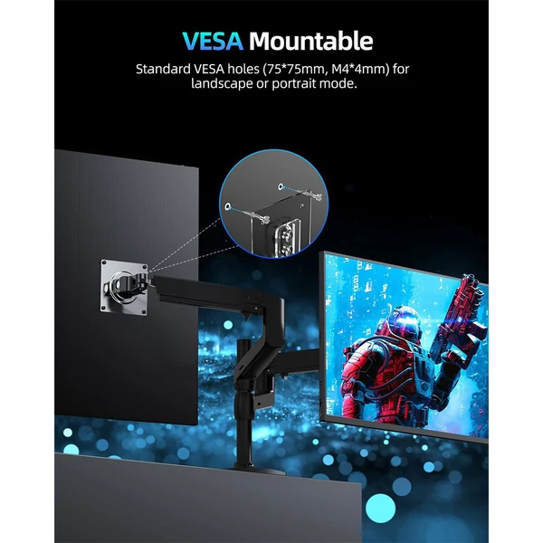 UPERFECT K118 18’’ Hordozható Gaming Monitor – 144Hz, 2.5K IPS kijelző, FreeSync, HDR, Beépített hangszóró, VESA kompatibilis
