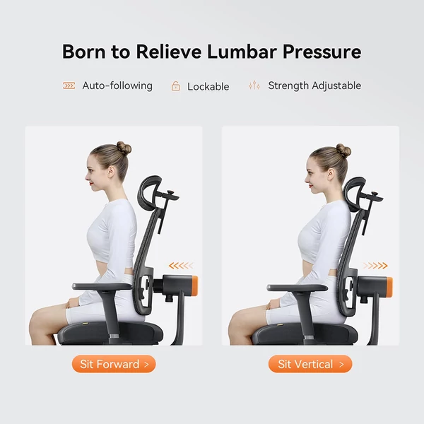 NEWTRAL MagicH-BPro ergonomikus szék lábtartóval és levehető asztallappal - fekete