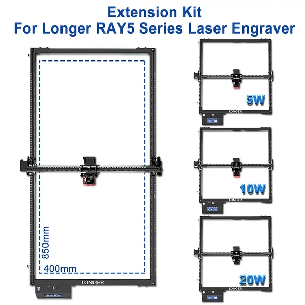 LONGER RAY5: Y-tengely hosszabbító készlet 375×825 mm