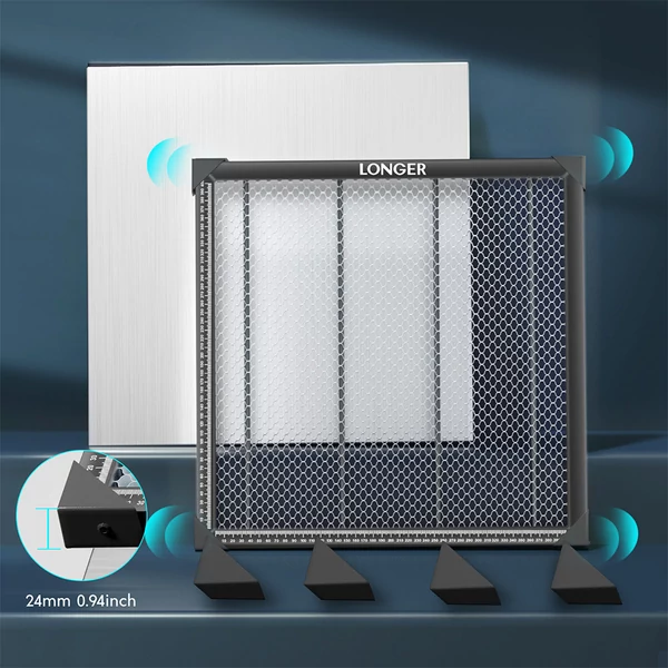 LONGER Lézerágy 440×440×22 mm – precíziós munkalap lézervágókhoz