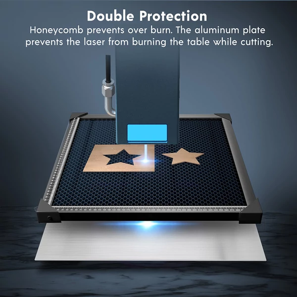 LONGER Lézerágy 440×440×22 mm – precíziós munkalap lézervágókhoz