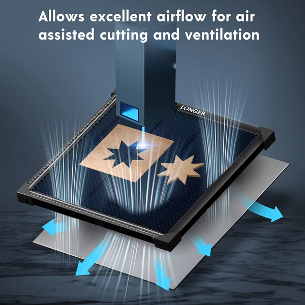 LONGER Lézerágy 440×440×22 mm – precíziós munkalap lézervágókhoz