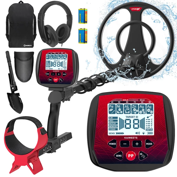KAIWEETS EXPLORER X I fémkereső – 6 üzemmód, állítható nyél, vízálló IP68 tekercs, LCD kijelző