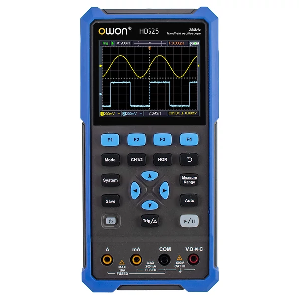 OWON HDS25 2 az 1-ben digitális multiméter (2 csatornás oszcilloszkóp), 25 MHz, 250 MSa/s