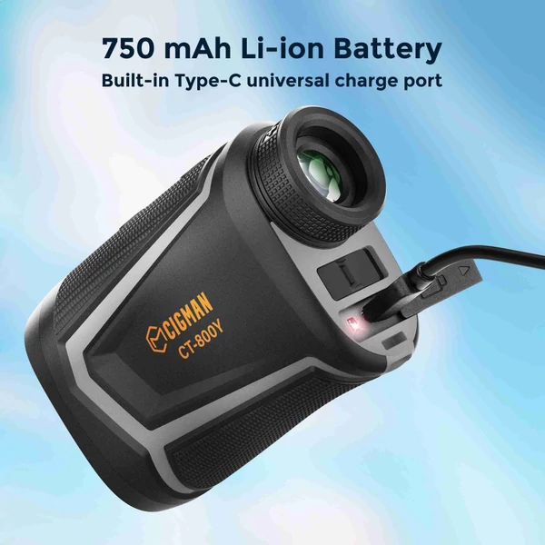 CIGMAN CT-800Y 800 m Golf Távmérő – 6x nagyítás, zászlórúd-zár, mágneses pánt, USB-s újratölthető