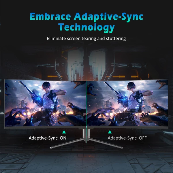 TITAN ARMY C49SHC 49” ívelt gaming monitor, 144Hz, 32:9 ultraszéles, 3840×1080, USB-C, HDMI, PBP/PIP, Adaptive-Sync, 65W töltés