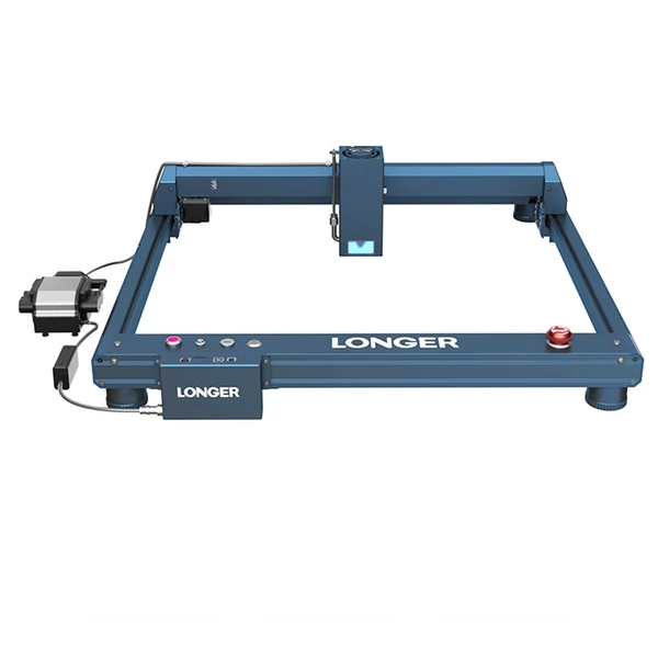 Longer Laser B1 44W-48W lézer gravírozó és vágó, 36000 mm/perc, 40 mm hársfa / 50 mm akril vágás, légszivattyú, 8 biztonsági védelem, 450x440 mm