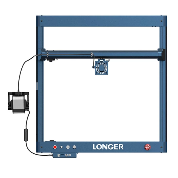 Longer Laser B1 44W-48W lézer gravírozó és vágó, 36000 mm/perc, 40 mm hársfa / 50 mm akril vágás, légszivattyú, 8 biztonsági védelem, 450x440 mm