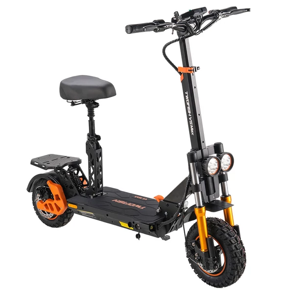 TWOFISH V5 MAX elektromos roller üléssel, 800W motor, 48V 18Ah akku, 45km/h, 45km hatótáv, tárcsafék, dupla felfüggesztés, LCD kijelző