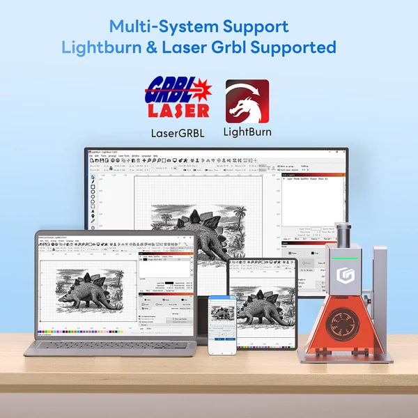 LONGER Nano 6W okos lézergravírozó + forgatófej + hosszabbító készlet 120×330 mm