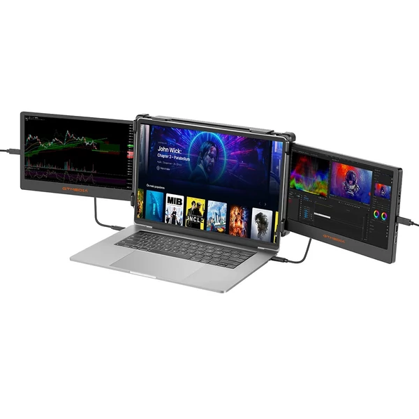 Laptophoz hordozható dupla kijelzős GTMEDIA MATE X monitor, 11.6" Full HD IPS, Type-C/HDMI csatlakozókkal