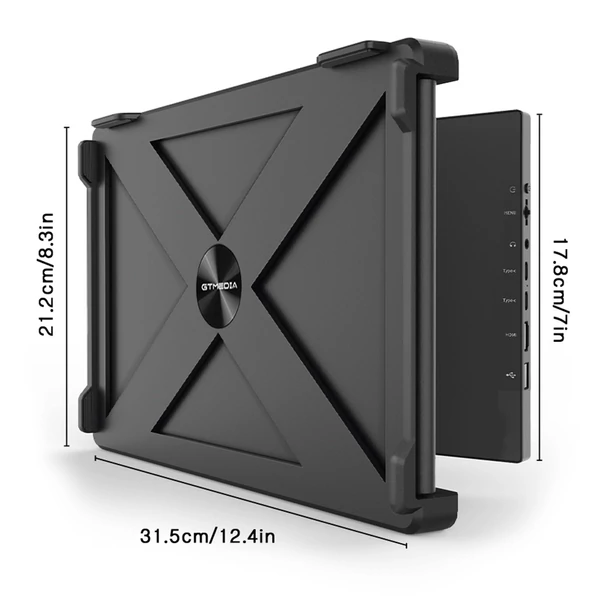 Laptophoz hordozható dupla kijelzős GTMEDIA MATE X monitor, 11.6" Full HD IPS, Type-C/HDMI csatlakozókkal