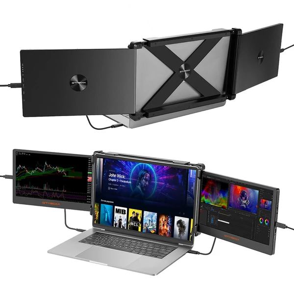Laptophoz hordozható dupla kijelzős GTMEDIA MATE X monitor, 11.6" Full HD IPS, Type-C/HDMI csatlakozókkal