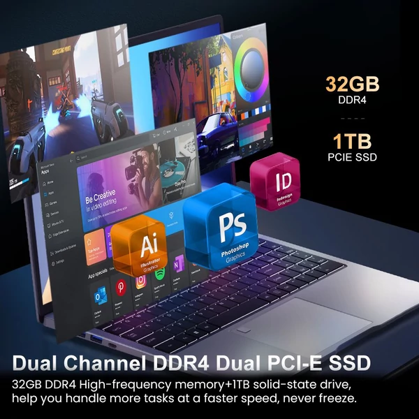 Ninkear N16 Pro laptop – 16" 2.5K IPS 120Hz kijelző, Intel Core i9, 32GB RAM, 1TB SSD, fém ház, ujjlenyomat‑olvasó, WiFi 6