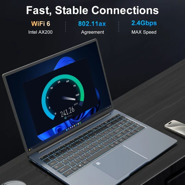 Ninkear N16 Pro laptop – 16" 2.5K IPS 120Hz kijelző, Intel Core i9, 32GB RAM, 1TB SSD, fém ház, ujjlenyomat‑olvasó, WiFi 6