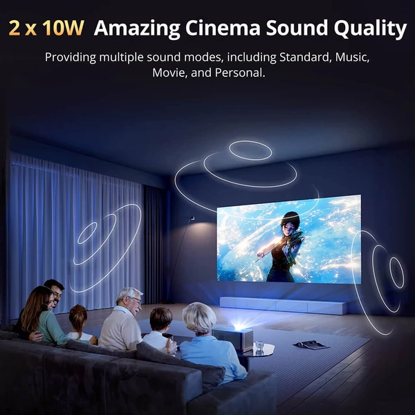 ETOE Whale Pro 1500 ANSI projektor, Netflix & Android TV, natív 1080P, 4K, autofókusz, 2×10W hangszóró, Wi-Fi