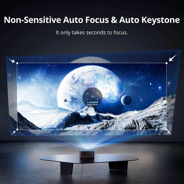 ETOE Whale Pro 1500 ANSI projektor, Netflix & Android TV, natív 1080P, 4K, autofókusz, 2×10W hangszóró, Wi-Fi
